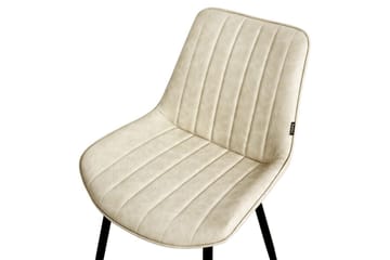 Set med 2 matstolar Dubrovnik - Beige, svart/Konstläder - Möbler - Fåtölj & stolar - Matstol & köksstol