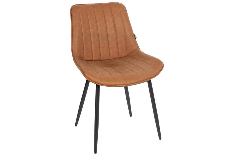 Set med 2 matstolar Dubrovnik - Brun, Svart/Konstläder - Möbler - Fåtölj & stolar - Matstol & köksstol