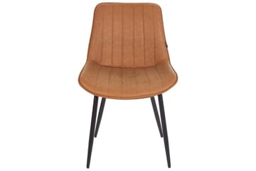 Set med 2 matstolar Dubrovnik - Brun, Svart/Konstläder - Möbler - Fåtölj & stolar - Matstol & köksstol