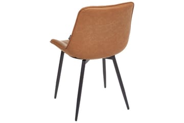 Set med 2 matstolar Dubrovnik - Brun, Svart/Konstläder - Möbler - Fåtölj & stolar - Matstol & köksstol