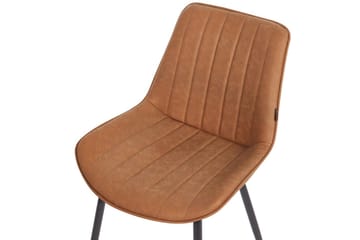 Set med 2 matstolar Dubrovnik - Brun, Svart/Konstläder - Möbler - Fåtölj & stolar - Matstol & köksstol