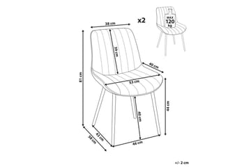 Set med 2 matstolar Dubrovnik - Grön, Svart/Sammet - Möbler - Fåtölj & stolar - Matstol & köksstol