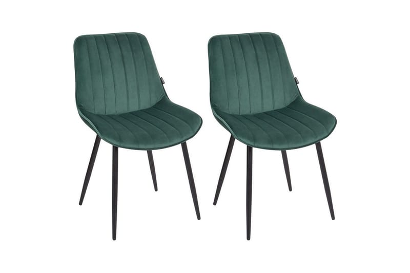 Set med 2 matstolar Dubrovnik, Grön, Svart/Sammet