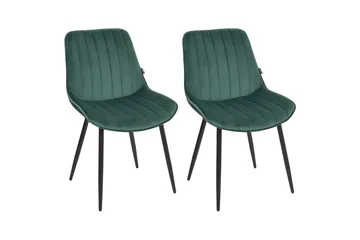 Set med 2 matstolar Dubrovnik - Grön, Svart/Sammet - Möbler - Fåtölj & stolar - Matstol & köksstol