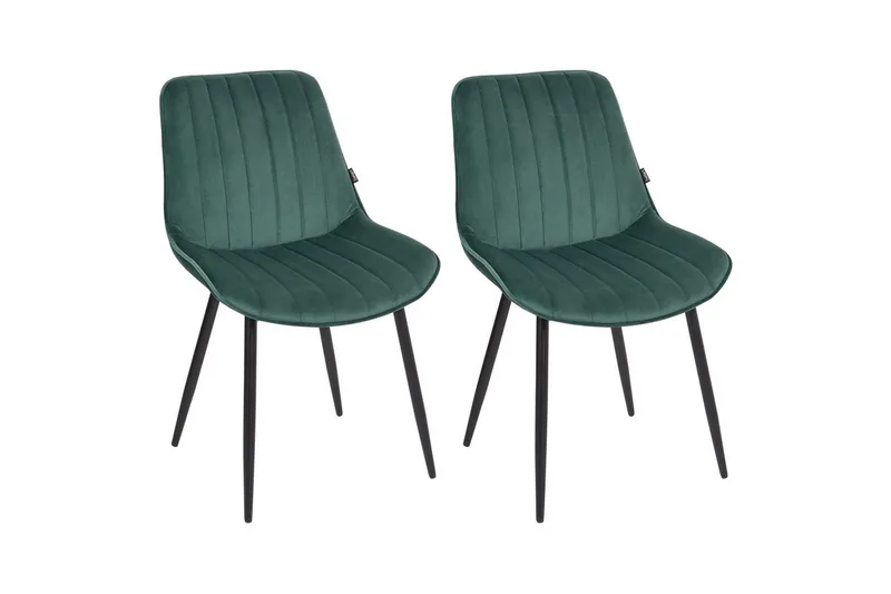Set med 2 matstolar Dubrovnik, Grön, Svart/Sammet