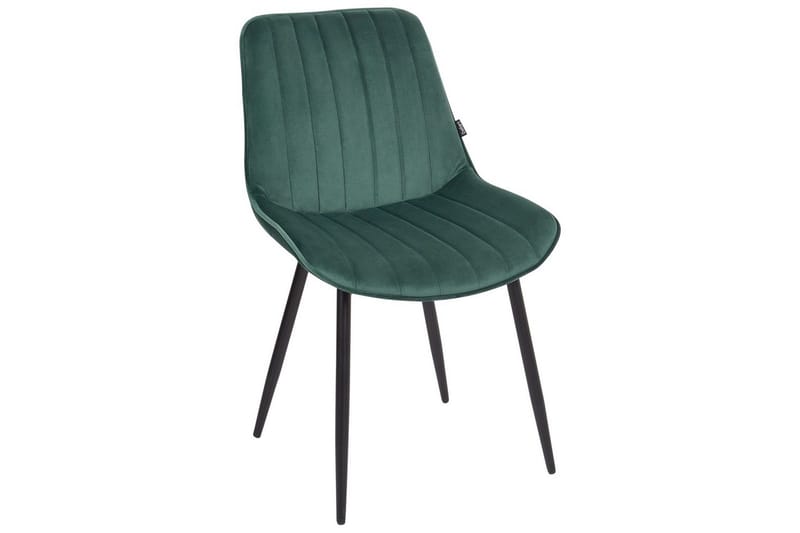 Set med 2 matstolar Dubrovnik - Grön, Svart/Sammet - Möbler - Fåtölj & stolar - Matstol & köksstol