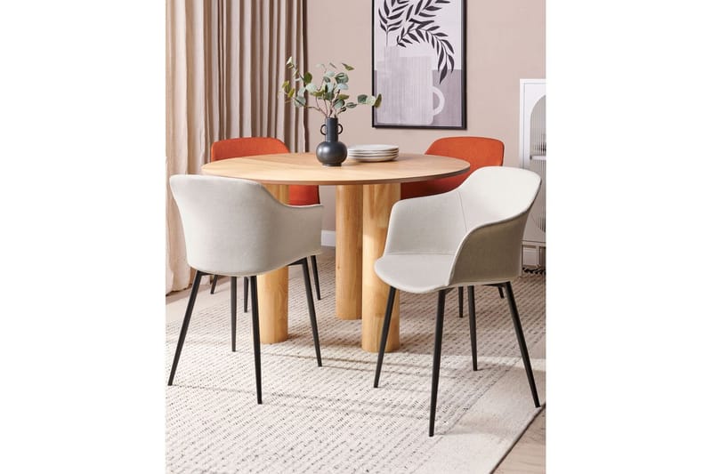 Set med 2 matstolar Elim - Beige, svart - Möbler - Fåtölj & stolar - Matstol & köksstol