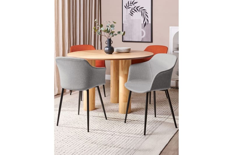Set med 2 matstolar Elim - Grå, svart - Möbler - Fåtölj & stolar - Matstol & köksstol