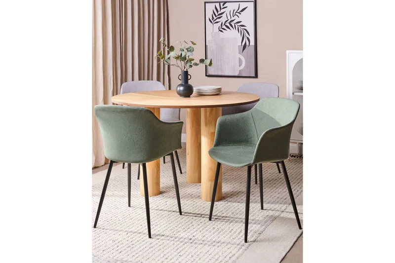 Set med 2 matstolar Elim - Grön, Svart - Möbler - Fåtölj & stolar - Matstol & köksstol