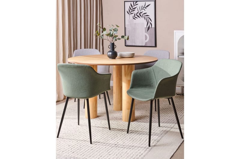 Set med 2 matstolar Elim - Grön, Svart - Möbler - Fåtölj & stolar - Matstol & köksstol