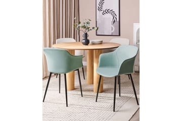 Set med 2 matstolar Elim - Mintgrön, Svart - Möbler - Fåtölj & stolar - Matstol & köksstol