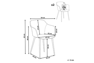 Set med 2 matstolar Elim - Mintgrön, Svart - Möbler - Fåtölj & stolar - Matstol & köksstol
