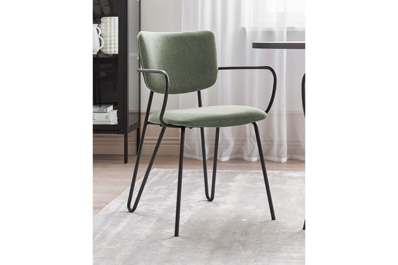 Set med 2 matstolar Elko - Grön, Svart - Möbler - Fåtölj & stolar - Matstol & köksstol