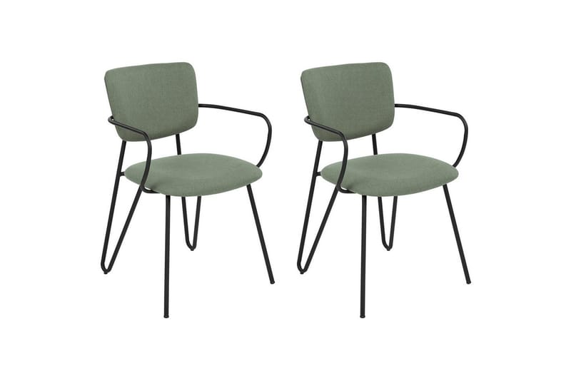 Set med 2 matstolar Elko, Grön, Svart