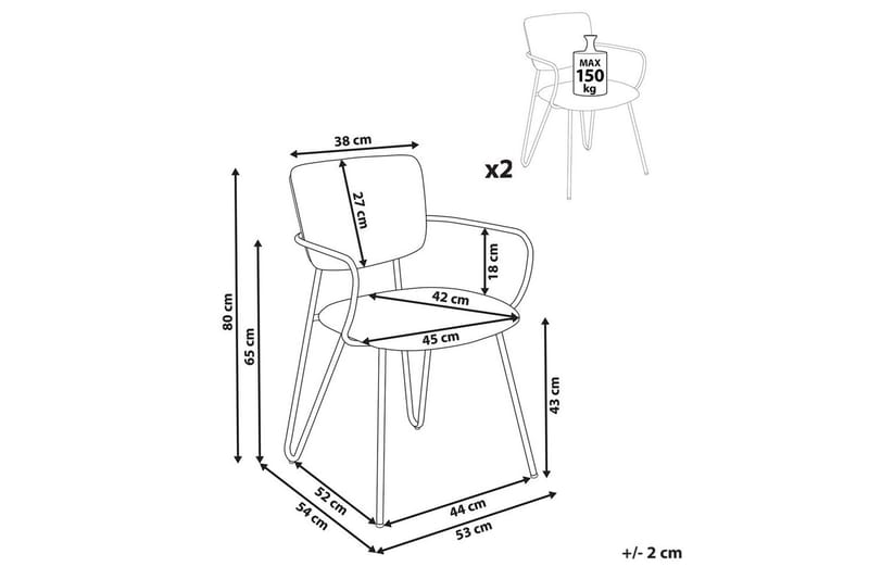Set med 2 matstolar Elko - Grön, Svart - Möbler - Fåtölj & stolar - Matstol & köksstol