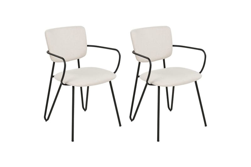 Set med 2 matstolar Elko, Vit, Svart