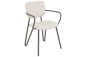 Set med 2 matstolar Elko - Vit, Svart - Möbler - Fåtölj & stolar - Matstol & köksstol