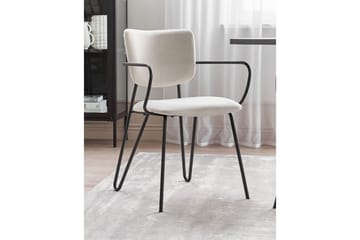 Set med 2 matstolar Elko - Vit, Svart - Möbler - Fåtölj & stolar - Matstol & köksstol