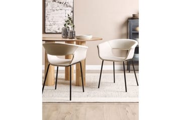 Set med 2 matstolar Elma - Beige, svart - Möbler - Fåtölj & stolar - Matstol & köksstol