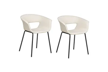 Set med 2 matstolar Elma - Beige, svart - Möbler - Fåtölj & stolar - Matstol & köksstol