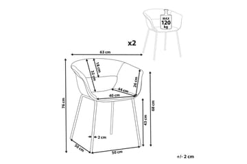 Set med 2 matstolar Elma - Grå, svart - Möbler - Fåtölj & stolar - Matstol & köksstol