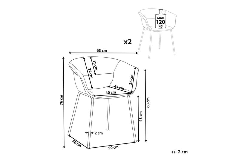 Set med 2 matstolar Elma - Grå, svart - Möbler - Fåtölj & stolar - Matstol & köksstol