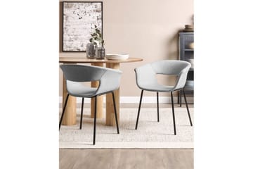 Set med 2 matstolar Elma - Grå, svart - Möbler - Fåtölj & stolar - Matstol & köksstol