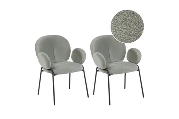 Set med 2 matstolar Ely - Grön, Svart - Möbler - Fåtölj & stolar - Matstol & köksstol