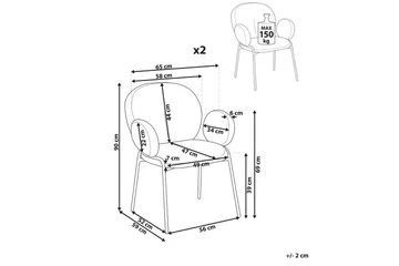Set med 2 matstolar Ely - Grön, Svart - Möbler - Fåtölj & stolar - Matstol & köksstol