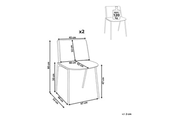 Set med 2 matstolar Esbon - Grå, svart - Möbler - Fåtölj & stolar - Matstol & köksstol