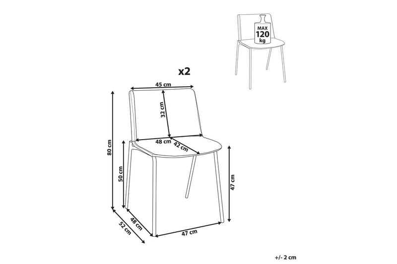 Set med 2 matstolar Esbon - Grå, svart - Möbler - Fåtölj & stolar - Matstol & köksstol