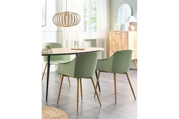 Set med 2 matstolar Fonda ll - Grönt, ljust trä - Möbler - Fåtölj & stolar - Matstol & köksstol
