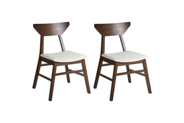 Set med 2 matstolar Hopkins - Brun, Beige - Möbler - Fåtölj & stolar - Matstol & köksstol