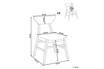 Set med 2 matstolar Hopkins - Brun, Beige - Möbler - Fåtölj & stolar - Matstol & köksstol
