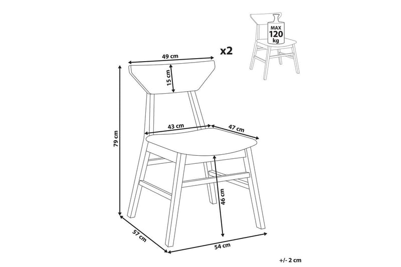 Set med 2 matstolar Hopkins - Brun, Beige - Möbler - Fåtölj & stolar - Matstol & köksstol