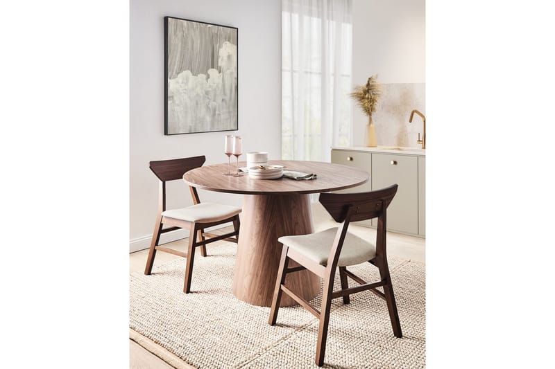 Set med 2 matstolar Hopkins - Brun, Beige - Möbler - Fåtölj & stolar - Matstol & köksstol