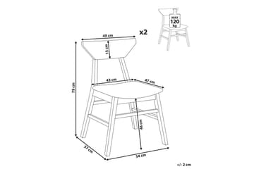Set med 2 matstolar Hopkins - Brun, Taupe - Möbler - Fåtölj & stolar - Matstol & köksstol