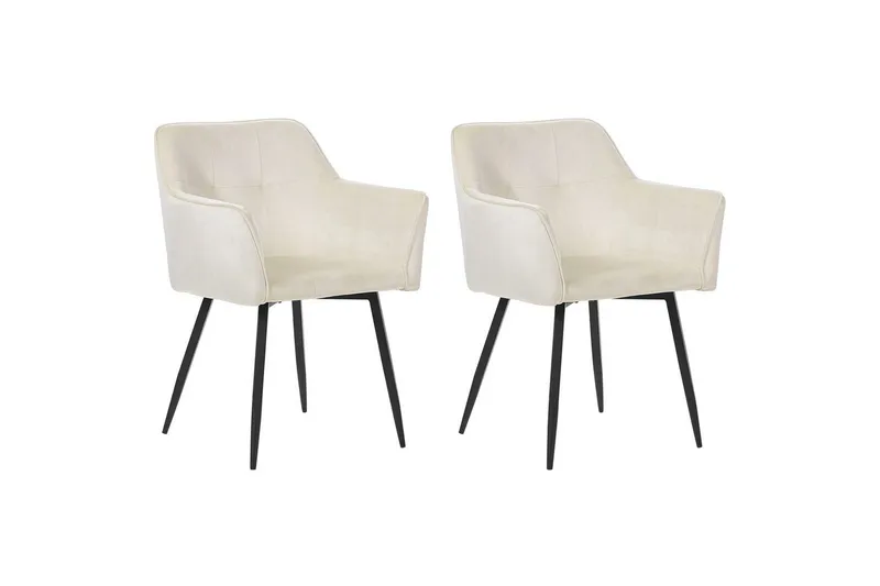 Set med 2 matstolar Jasmin, Beige, svart