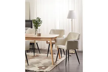 Set med 2 matstolar Jasmin - Beige, svart - Möbler - Fåtölj & stolar - Matstol & köksstol