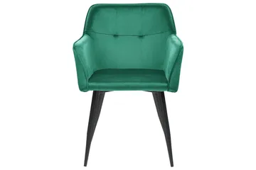 Set med 2 matstolar Jasmin - Grön, Svart - Möbler - Fåtölj & stolar - Matstol & köksstol