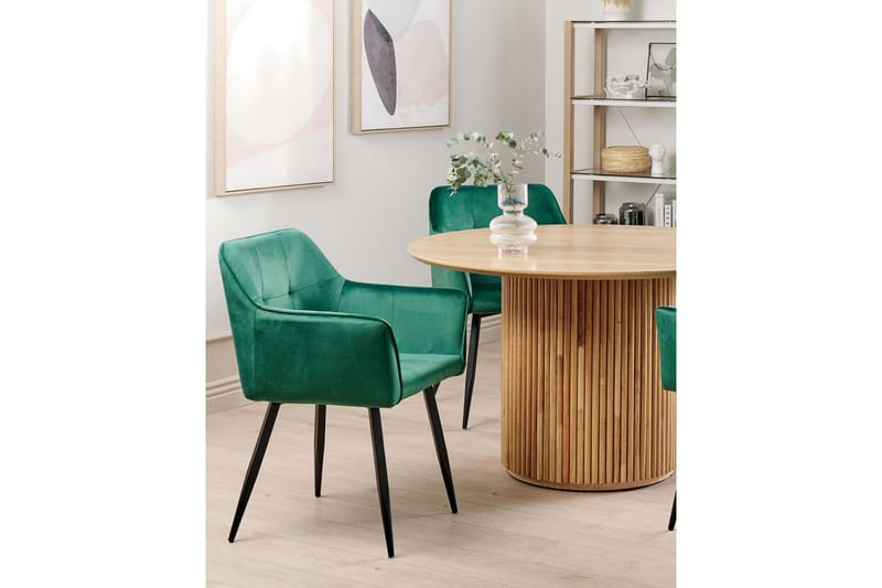 Set med 2 matstolar Jasmin - Grön, Svart - Möbler - Fåtölj & stolar - Matstol & köksstol