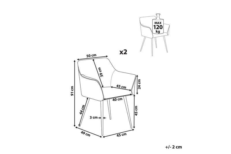 Set med 2 matstolar Jasmin - Grön, Svart - Möbler - Fåtölj & stolar - Matstol & köksstol