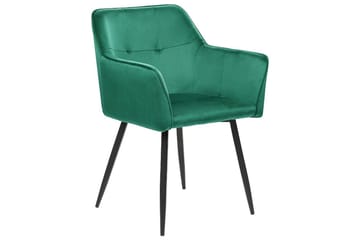 Set med 2 matstolar Jasmin - Grön, Svart - Möbler - Fåtölj & stolar - Matstol & köksstol