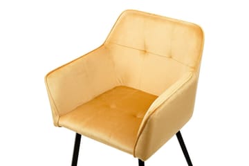 Set med 2 matstolar Jasmin - Gul, Svart - Möbler - Fåtölj & stolar - Matstol & köksstol