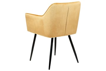 Set med 2 matstolar Jasmin - Gul, Svart - Möbler - Fåtölj & stolar - Matstol & köksstol