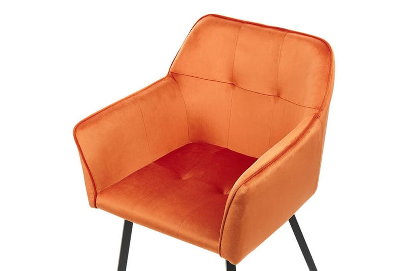 Set med 2 matstolar Jasmin - Orange, svart - Möbler - Fåtölj & stolar - Matstol & köksstol