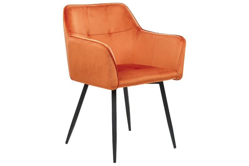 Set med 2 matstolar Jasmin - Orange, svart - Möbler - Fåtölj & stolar - Matstol & köksstol