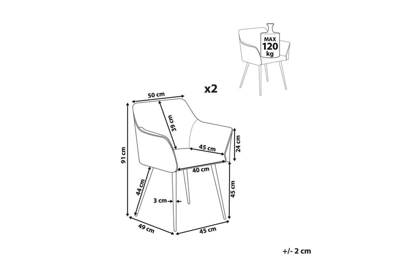 Set med 2 matstolar Jasmin - Orange, svart - Möbler - Fåtölj & stolar - Matstol & köksstol