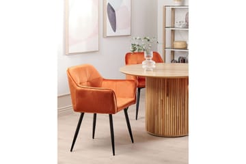 Set med 2 matstolar Jasmin - Orange, svart - Möbler - Fåtölj & stolar - Matstol & köksstol