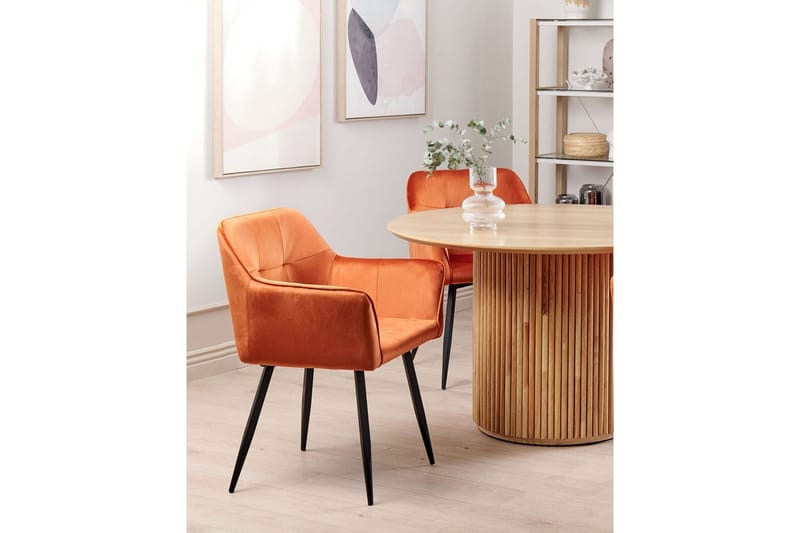 Set med 2 matstolar Jasmin - Orange, svart - Möbler - Fåtölj & stolar - Matstol & köksstol